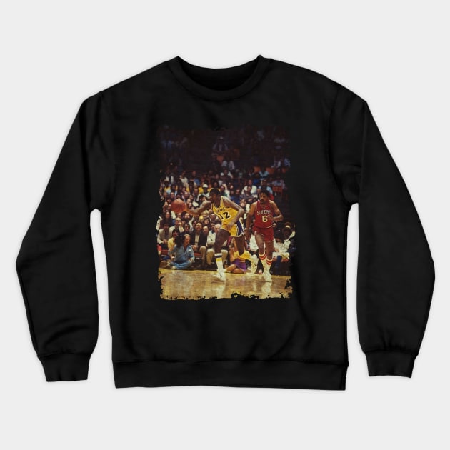 Julius Erving vs Magic Johnson, 1983 Crewneck Sweatshirt by Omeshshopart